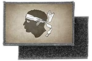 AKACHAFACTORY Patch ecusson imprime badge vintage drapeau corse corsica