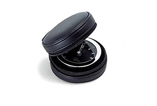 Philippi 256001 Giorgio Good Morning Wecker poliertes Nickel ø 5 cm – für die Reise – in echt Leder Etui - 2