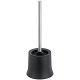Wenko 18931100 WC-Garnitur Basic Schwarz - WC-Bürstenhalter, Kunststoff, 14 x 38 x 14 cm, Schwarz