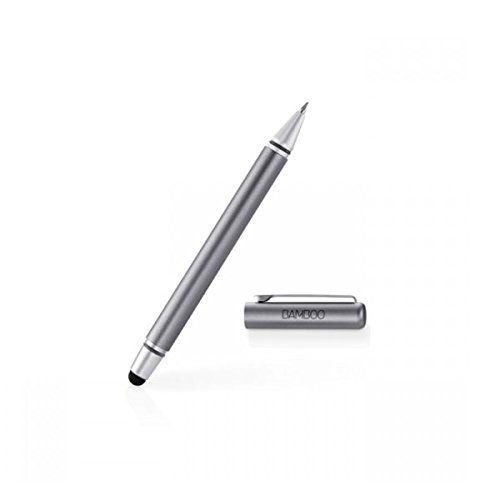 Wacom CS-170 Bamboo Stylus Duo 3. Generation, Touchscreen-Eingabestift für iPad, iPhone, Android Tablets, Smartphones mit austauschbarer Pen Carbonspitze und Kugelschreiber, grau - 2