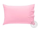 Just Contempo Plain Percale Pillow Case, 50 x 75 cm - Pink, Pack of 2
