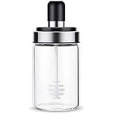 Exotic Mall Borosilicate Glass Food Storage Jar Honey Storage Bottle with Dipper 250ml 1-(Honey jar) (HONEY, 1)
