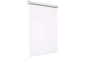 Victoria M. Tenebra Tenda a Rullo Termica Oscurante, Rivestimento Isolante, Montaggio con e senza Fori, Avvolgibile, Bianco, 75 cm x 220 cm (Larghezza x Altezza)