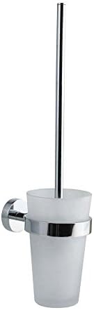 Sanifri Roundly 470010262 Toilet Brush and Holder in Chrome, Incl. "nie wieder bohren" (No-More-Drilling) Attachment Technique