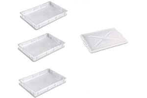 BOTTIGLIERI CASALINGHI Tris Cassetta Portaimpasto Service 60x40xh10, Sovrapponibili con 1 Coperchio