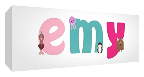 Little Helper Toile Boîte Galerie Enveloppé avec Panneau avant Style Illustratif Coloré avec le Nom de Jeune Fille Emy 30 X 84 X 3 cm Grand