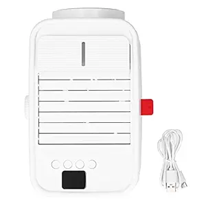 Air Conditioning Fan, Intelligent 350ml Cooling Fan Automatic Timing USB Charging 120? Wide?Angle Shaking Head for Dormitory for Home for Office