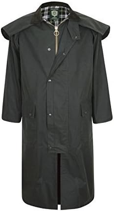 StockmanUnisex Premium Quality Lined Waxed Cape Long RainCoat Made in UK