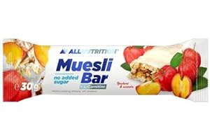 ALLNUTRITION Barretta Al Muesli Con L-Carnitina Fonte Di Fibre Nutrienti Vitamina D Ferro Acido Folico Senza Zuccheri Aggiunti Potenziamento Energetico Ripieno Sano 30g Yogurt Monodose E Acerola