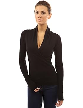 PattyBoutik gestrickte Damenbluse mit V-Ausschnitt Empire Waist