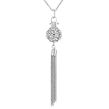 JOVIVI Engelsrufer Hollow Strass Käfig Locket Anhänger mit Quaste Engelsklingel 