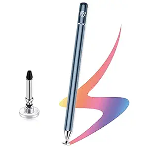 Tukzer Capacitive Stylus Pen for Touch Screens Devices, Fine Point, Lightweight Metal Body with Magnetism Cover Cap for Smartphones/Tablets/iPad/iPad Pro/iPhone (Grey)