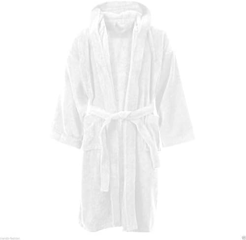 Kids Bathrobe Boys Girls Hooded 100% Cotton Towelling Dressing Gown Soft Towel Sizes 7-13 (GET Free Eye MASK with Every Order)