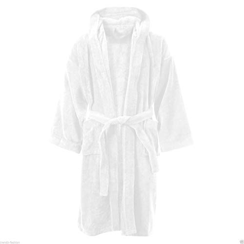 Kids Bathrobe Boys Girls Hooded 100% Cotton Towelling Dressing Gown Soft Towel Sizes 7-13 (GET Free Eye MASK with Every Order)