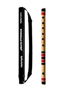 STARDEALS Flutes C Scale 6 Hole Flute Bamboo Bansuri With Free Flute Bag (Natural Brown, 14 Inch)