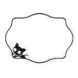 - Pizarra magnética para refrigerador Villexun con rotulador incluido, Black/Clear/White, little black cat