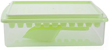 33/55/66 Grids Ice Cubes Tray Molds With Lid And Scoop Plastic PP For Frozen Ice Preservation Box Whiskey Jelly Maker,Green,55Grids