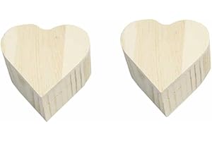 VR VETRINEINRETE Vetrineinrete® Scatole in Legno per decoupage a Forma di Cuore 2 pezzi Scatola portagioie Gioielli confanetto da Decorare