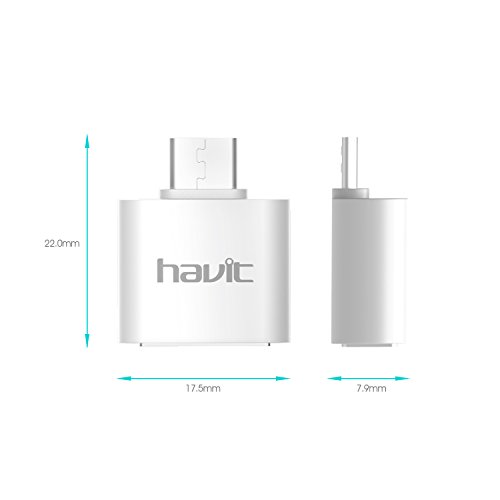 HAVIT Micro USB OTG auf USB Adapter, High-Speed Micro USB male zu USB female Adapter für Android Smartphone / Tablette mit OTG Funktion (Weiß) - 9