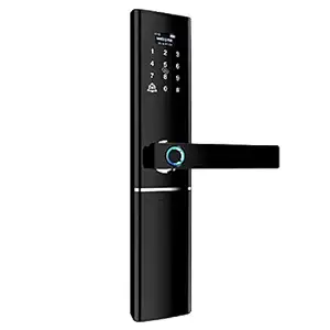 SaifSmart Electronic Stainless Steel Fingerprint Door Lock Security Intelligent Biometric WiFi Door Lock with APP Unlock. 2 Years Warranty (Black)