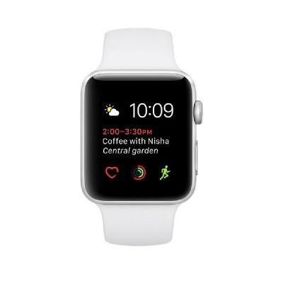 Apple Watch Series 3 (GPS) - 38 mm - aluminium argenté - montre intelligente avec bande sport - fluoroélastomère - brouillard - 130 - 200 mm - 8 Go - Wi-Fi, Bluetooth - 26.7 g