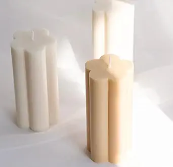 Flower Pillar Candle | Daisy Candle | Bloom Candle | 100 % Soy Wax | Burns Clean | with Natural Essential Oil | Soothing mild Fragrance | Best for Home d