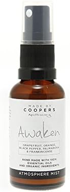 Made By Coopers Grapefruit, Orange, Black Pepper Awaken Natural Room and Linen Spray With High Grade Essential Oils 30ml Glass Bottle