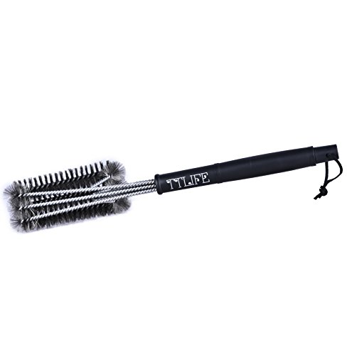 TTLIFE BBQ Grill Grill Reinigungsbürsten Waschreinigungsbürste Edelstahl /17,5 inch 3-Sided Lange mit Aufhängeöse - 2