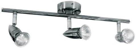 3 Way Spot Bar Triple Polished Chrome Wall / Ceiling Spotlight Mains 230 Volt Complete With GU10 Lamps