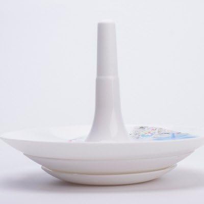LOSTRYY Plastic Tray Fruit Plate Atmosphere Dry Fruit Basin Simple Atmosphere Large Fruit Stacked Fruit Pot, White