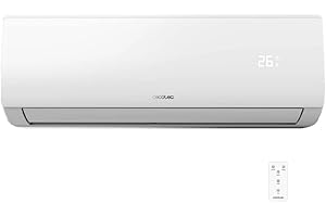Cecotec Aire Acondicionado Split AirClima 9000 Smartfresh. 9000 BTU, Motor DC, Bomba de Calor, Mando a distancia, Pantalla LED, Sistema Inverter, 5 Modos, 8 Velocidades, Cobertura 16 m2 + compresor