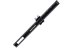 WEEVDRIE Carpentry Tools Ruler, 12 inch Pocket Ruler, Marking Measuring Ruler, Woodworking Ruler, Aluminum Alloy Scribing Ruler with Inch and Metric, T-Type Scribing Ruler Line Precision Scribing Ruler