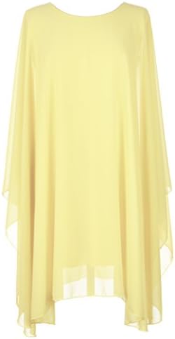 TEXTURELadies Womens Italian Lagenlook Batwing Sleeve Flowy Chiffon Kaftan Tunic Top Blouse Dress One Size Plus UK 14-22