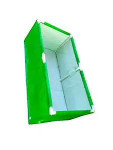Vila Organics Terrace Gardening HDPE Rectangular Grow Bag for Vegetable and Plants 4 X 2 X 1.5 feet 350 GSM with PVC Pipes Green & White Fitting Box
