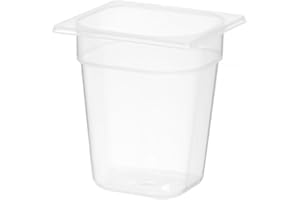 HENDI Gastronormbehälter, Temperaturbeständig von -40° bis 80°C, Skalierung, Geruchs- und geschmackneutral, 3,4L, Polypropylen, GN 1/6, 176x162x(H)200mm, Transparent