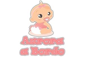 GamesMonkey Adesivo Bimbo Bimba a Bordo - Nome Personalizzato 12 CM - Femmina - Stickers Auto Esterno Vinile Lucido (Aurora)