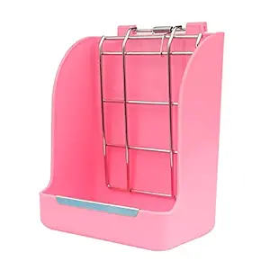 Aswadh Small Animal Hanging Hay Rack Rabbit Feeder Stand for Herbivore Pink