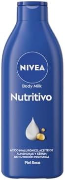 NIVEA Body Milk Nutritivo (1 x 250 ml), latte per il corpo che idrata per 72 ore, crema idratante per il corpo con olio di mandorle e acido ialuronico, per pelli secche