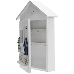 OUNONA Boîte de rangement pour les clés de maison méditerranéenne OUNONA boîte de rangement pour clés murale en bois (phare)