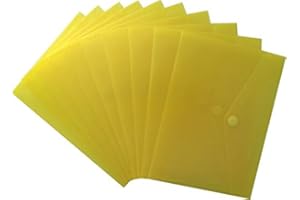 ‎EXXO BY HFP EXXO by HFP 90453 Dokumententasche mit Klettverschluss A5 quer, 10 Stück, Ausführung: PP-Kunststoff, 250 x 180 mm, transparent gelb