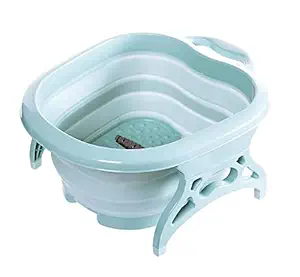 Achanchi Plastic Foot Tub Massager Bucket With Massage Roller, Pack of 1, Blue Color