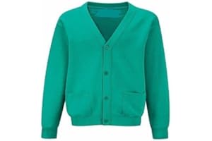 INSAFIANS Girls School Cardigan Stretchable Fleece Sweat Shirt with Front Buttons & Pockets