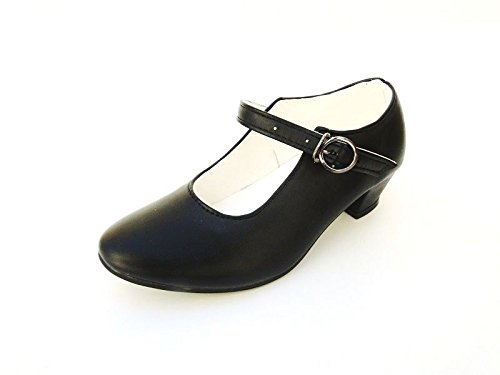 CB Chaussures Escarpin Noir de Danse Flamenco Fille Enfant Fillette