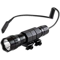 Windfire - Lampe torche tactique pour fusil de chasse -T6 LED 1000 lm - Étanche - Avec interrupteur de pression, poignée anti-recul et support - Sans batterie