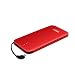 Produktbild MOXNICE PowerBank Externer Akku 10000mAh, Eingebaute Micro USB Kabel Schnelle Aufladung mit Kleiner Ladegerät für iPhone ipad Samsung Android und Mehr Intelligente Geräte - Rot