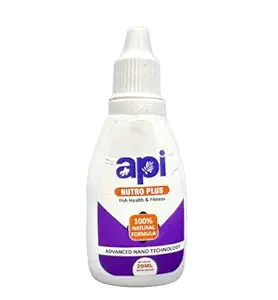 Aquarium Products India Nutro Plus Fish Health & Fitness 100% Natural Formula 20ml, white