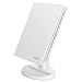 Produktbild 1x/2x/3x ELander faltbar Make-up-Spiegel, beleuchtete Kosmetikspiegel mit Badezimmer Spiegel Eitelkeit Spiegel drei Panel 21Pcs Led Licht 180 Grad frei drehbare Arbeitsplatte Kosmetik Standspiegel (weiß)