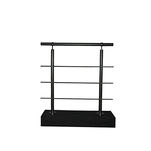 Edelstahl-Handlauf Geländer für Treppen Brüstung Balkon mit/ohne Querstreben (bis 1.0m inkl. 2 Pfosten 3 Querstangen) - 2