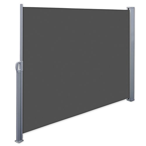 Nemaxx SCA160 Seitenmarkise 160×300 cm – idealer Windschutz Sonnenschutz Sichtschutz – Markise grau – nach DIN EN13561 - 2