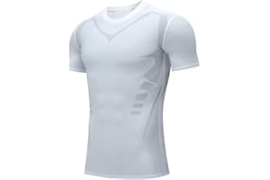 Smatstyle Maglietta a Compressione da Uomo Asciugatura Rapida Fitness T-Shirt per Allenamento e Corsa